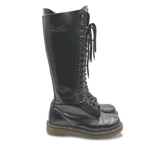 Dr. Martens 1B60 20-Eye Tall Black Leather Boots 6 US L 4 UK Punk Gothic 11300